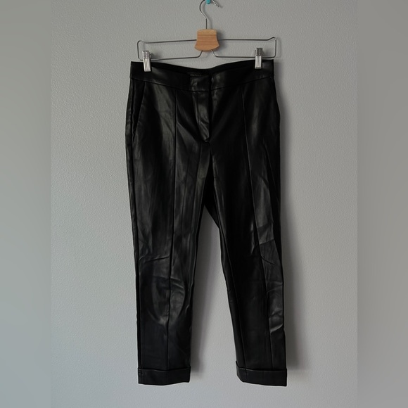 Vintage Mid-Rise Black Faux Leather Pants - Picture 1 of 5